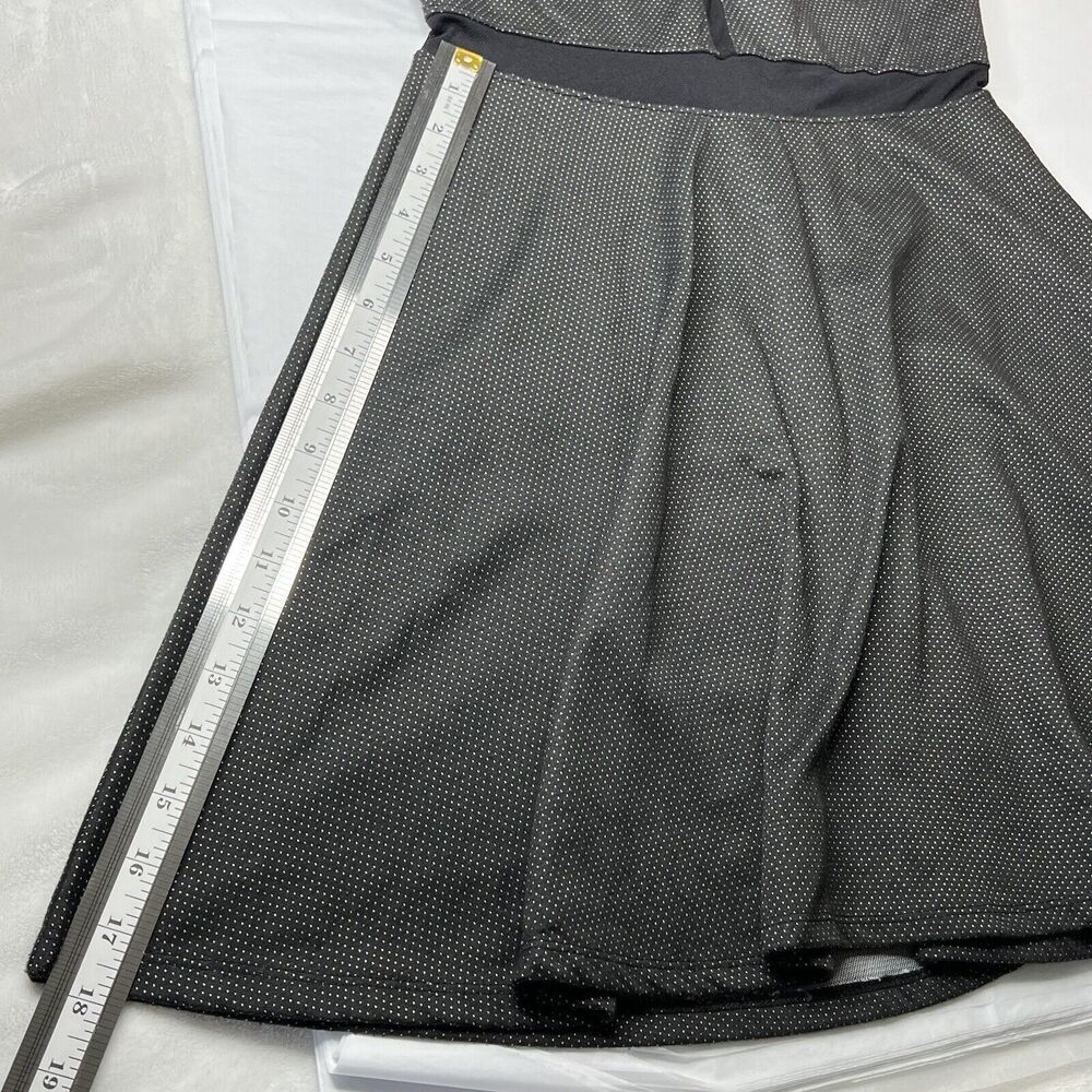 Gothbabe Gothic Women's Little Black Dress Fitted Sleeveless Black Polka Dot Med - Picture 8 of 10